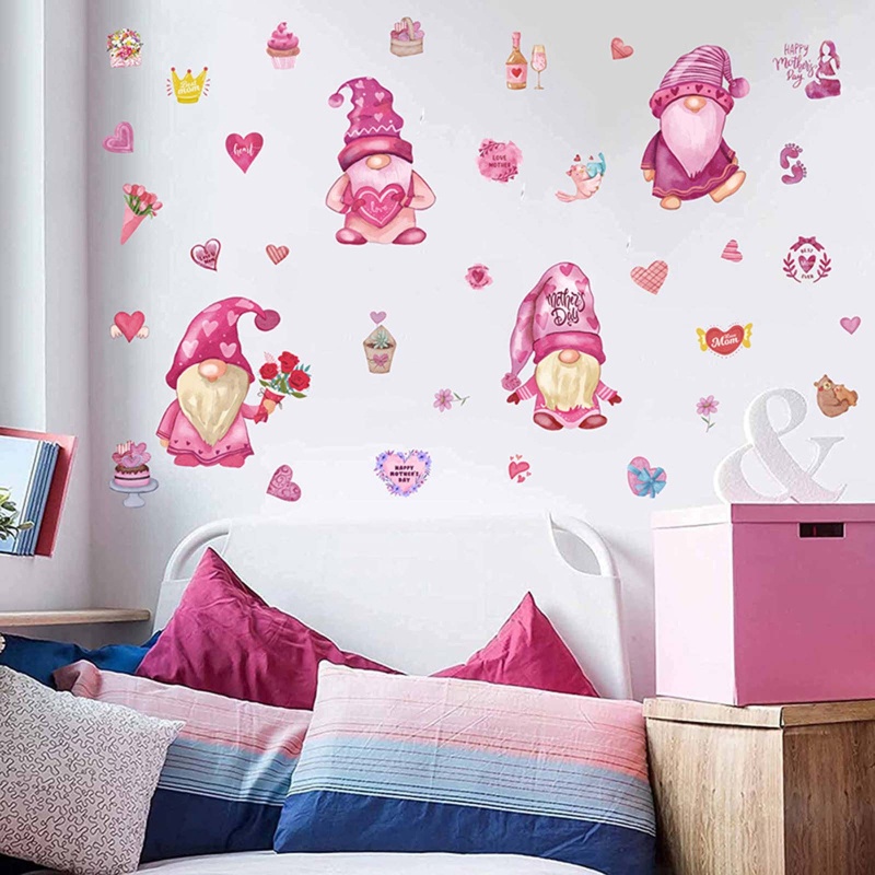 Nhãn Dán Trang Trí Cửa Kính Tự Dính Chống Nước In Chữ Mother 'S Day Gnome