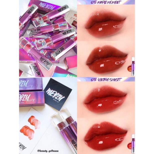 ✅ (HÀNG CHUẨN AUTHENTIC) Son Tint Bóng Siêu Lì, Cho Đôi Môi Căng Mọng Merzy Aurora Dewy Tint 5.5g