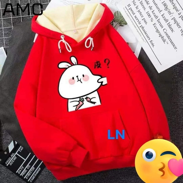 Áo hoodie thỏ trắng bẹo má 5D DA | BigBuy360 - bigbuy360.vn