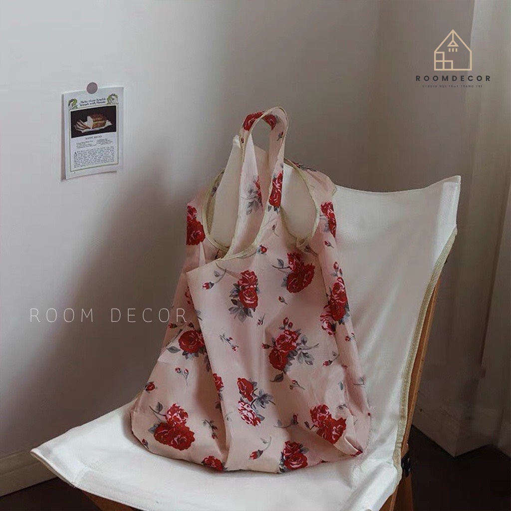 Túi Tote Vải Gió Chống Thấm Nước Phong Cách Vintage Cho Bạn Nữ Đi Chơi Đi Học