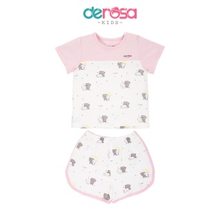 Bộ quần áo cộc tay cho bé DEROSAKIDS đồ bộ sơ sinh bé gái và bé trai cho bé 6 tháng - 3 tuổi  B561