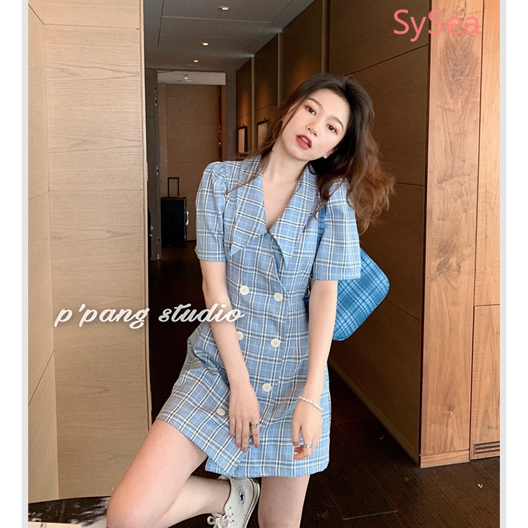 Đầm Midi Tay Ngắn Hoạ Tiết Kẻ Sọc Thời Trang Mùa Hè Cho Phái Nữ