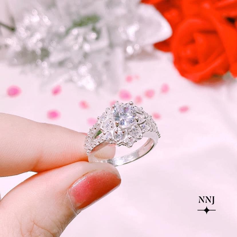 💍 nhẫn bạc nữ hoa sen đính đá 😘