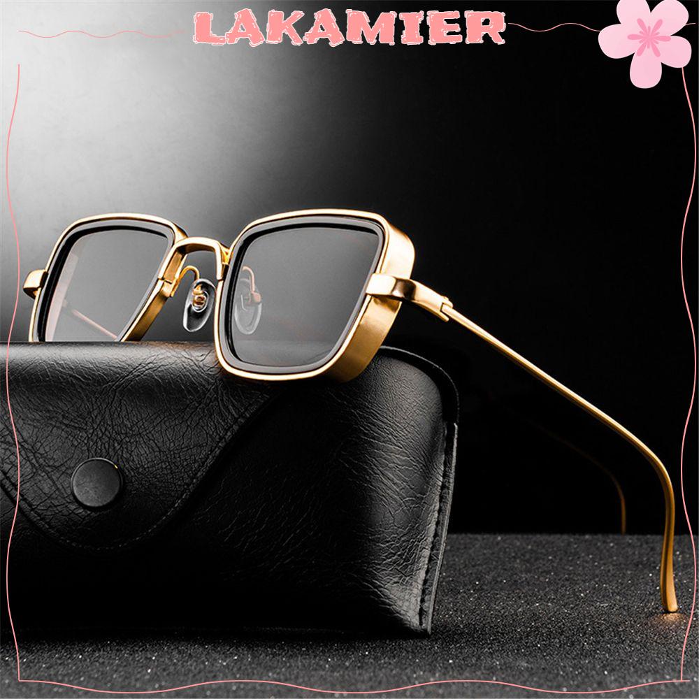 LAKAMIER [Ready Stock] Steampunk Sunglasses Retro Shades UV400 Square Sun Glasses Stylish Eyewear For Men Women