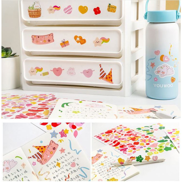 Sticker confetti Tấm hình dán Colorful ribbon trang trí album polcos | BST089