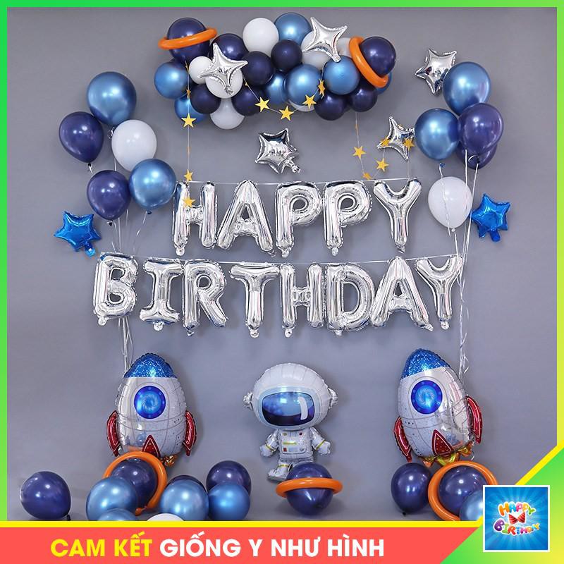Set trang trí sinh nhật bé trai PC051 mẫu phi hành gia, vũ trụ  #TrangTriSinhNhat