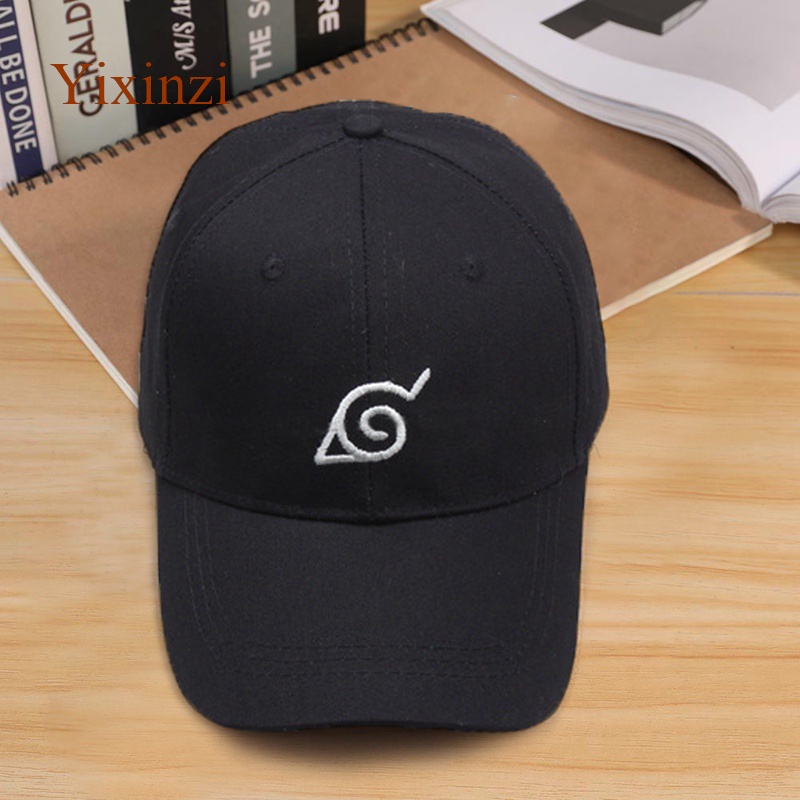 Mũ lưỡi trai bằng cotton thêu logo Akatsuki Anime Naruto thời trang