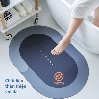 Thảm lau chân Silicon HOME lót cửa chùi chân, siêu thấm hút, chống trượt cho phòng tắm (60x40cm)