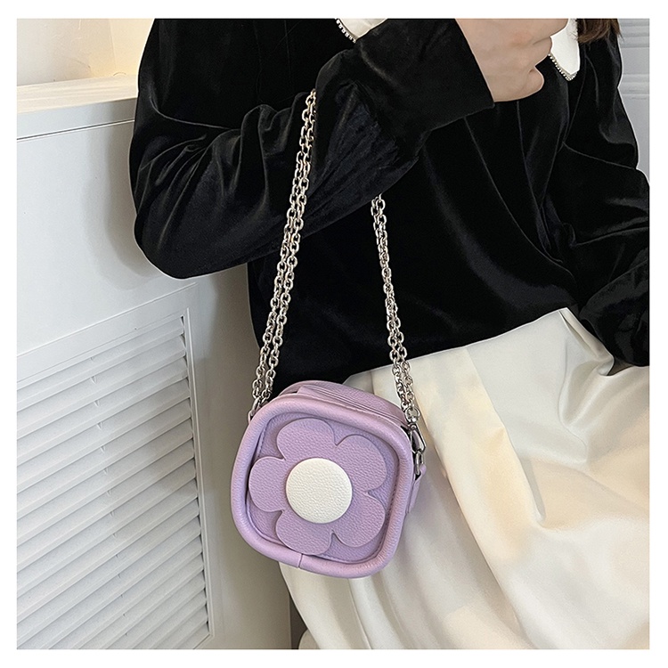 Túi Xách Mini Dáng Vuông Phối Dây Xích Thiết Kế Mới Đơn Giản Thời