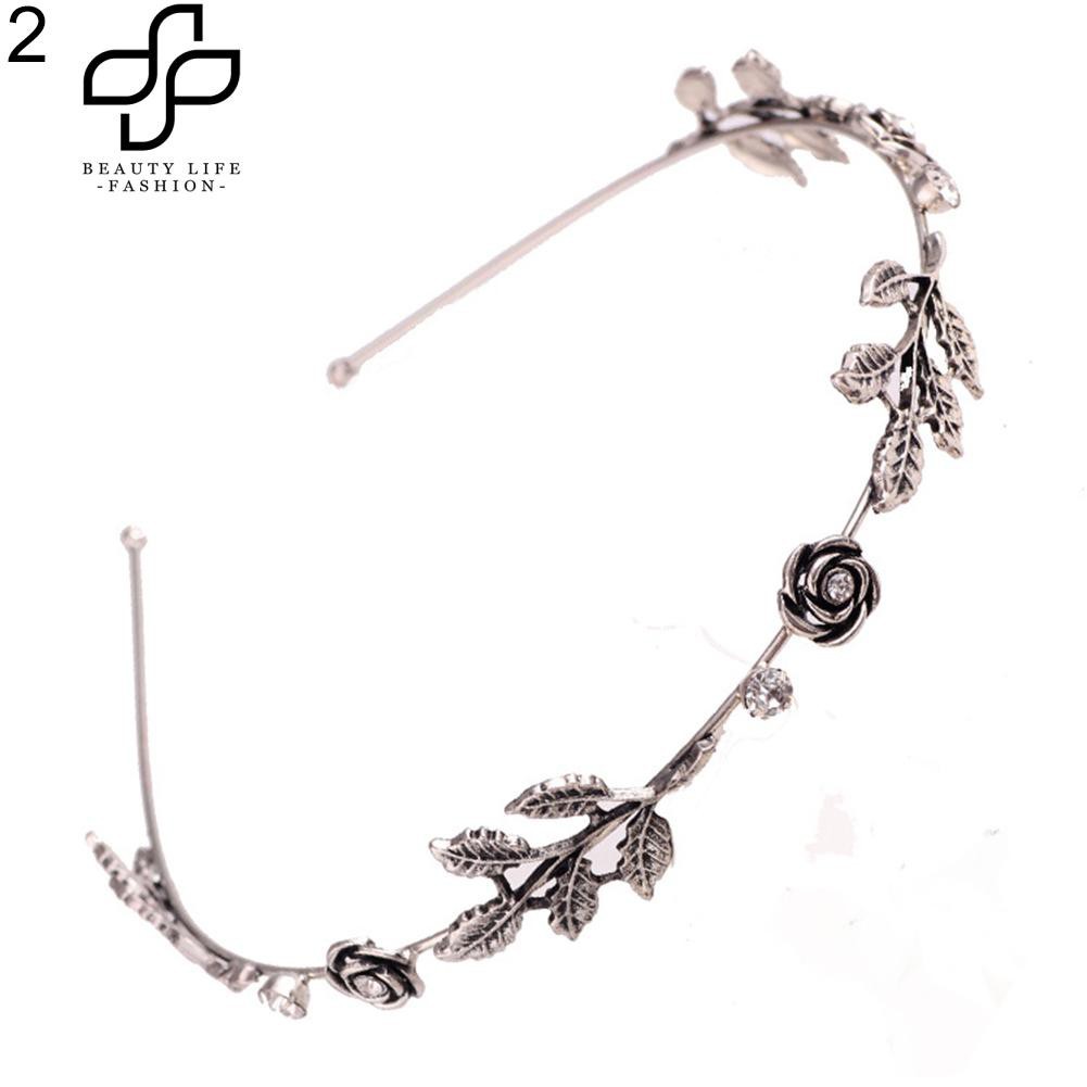 Băng đô cài tóc lá cây kim loại kiểu cổ
