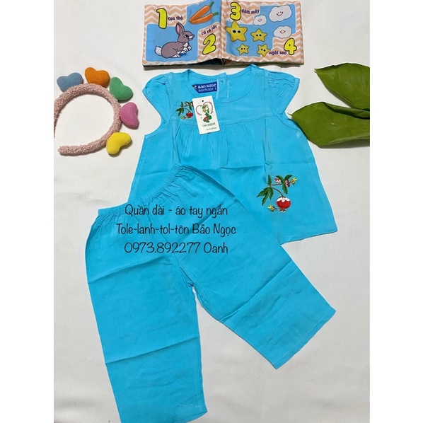 7-23kg bộ tole lanh tôn tol Bảo Ngọc thêu bé gái nhiều màu