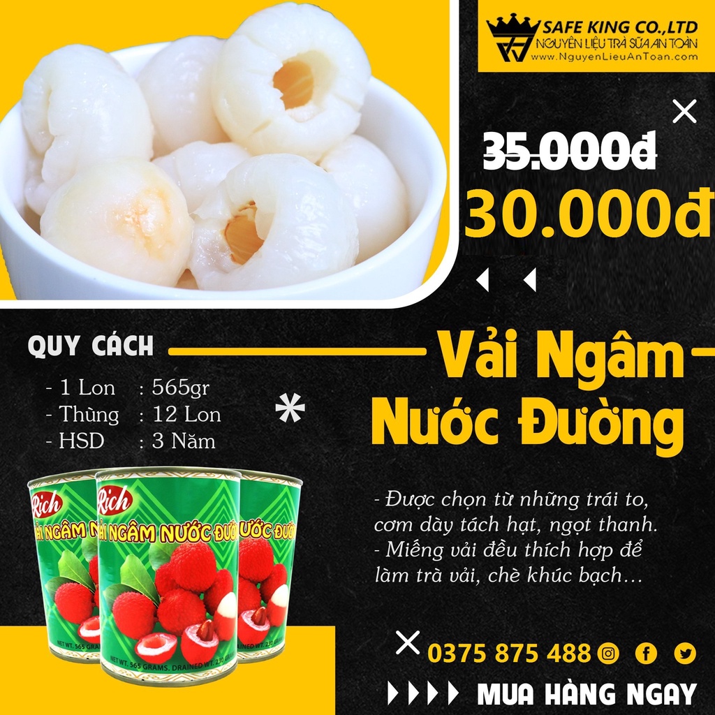 Vải Ngâm Nước Đường 580gr HSD 3 năm