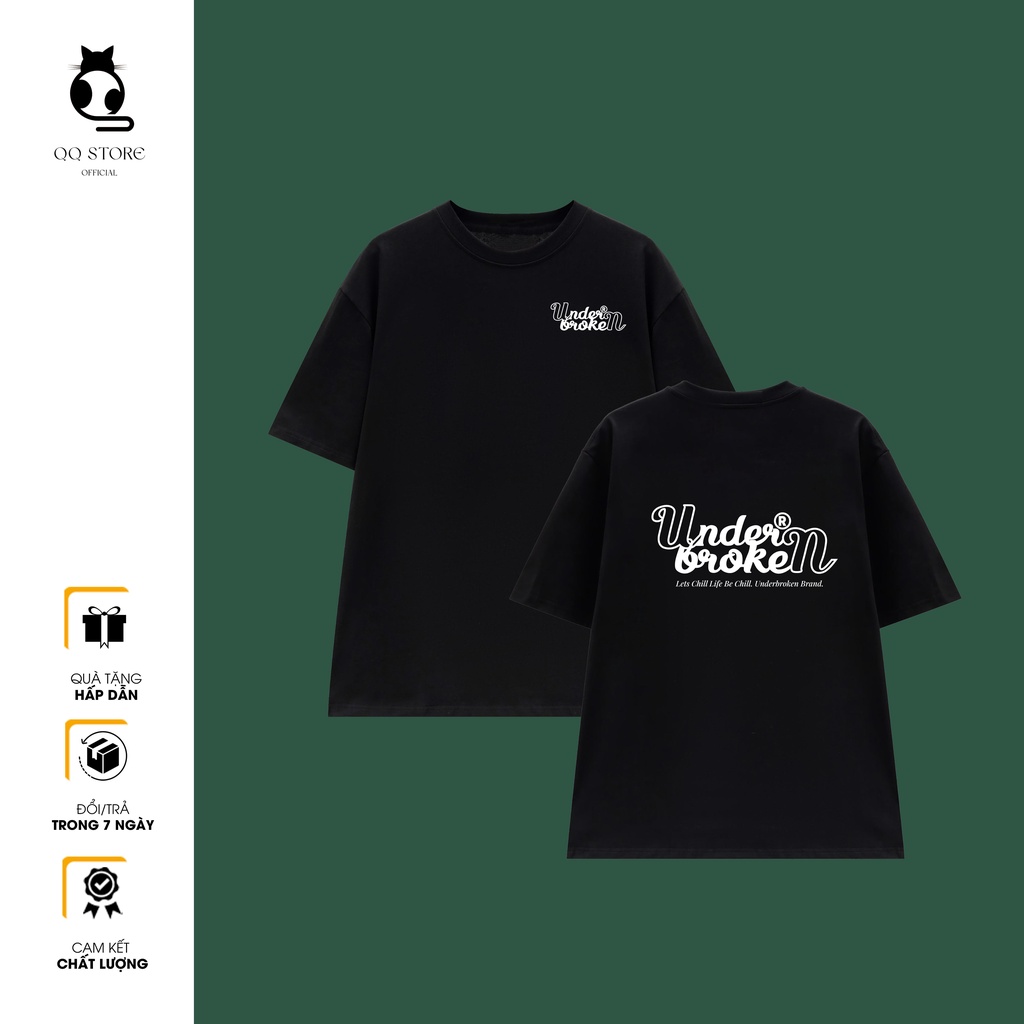 Áo Thun Tay Lỡ UNDERBROKEN Xanh Lá 100% Cotton, Áo Phông Rộng Mẫu Mới 2022 QQ Store