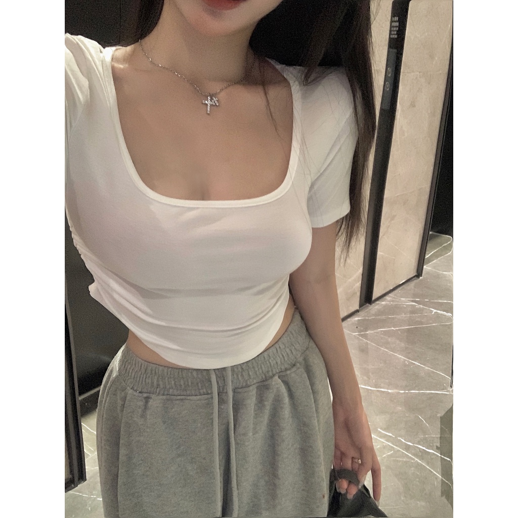 Áo Thun Dáng Ngắn Ôm Cơ Thể Thời Trang Mùa Hè Hàng Mới