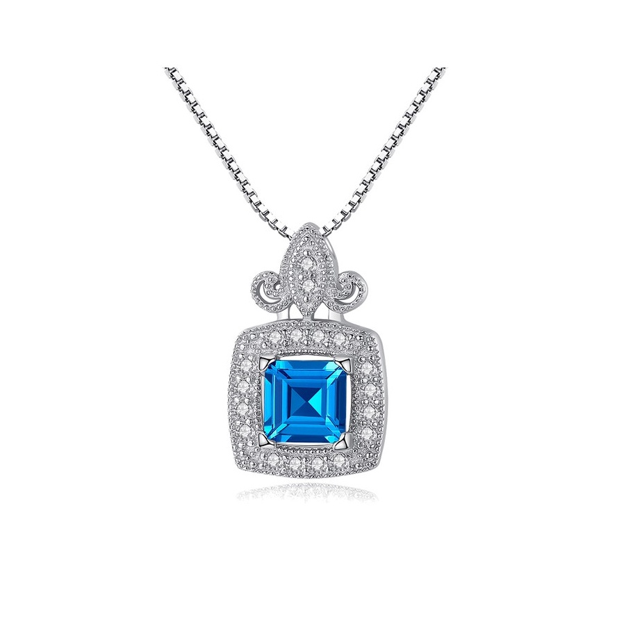 Bộ Trang Sức Bạc Nữ Đính Đá Màu Xanh Sang Trọng BNT16-Bảo Ngọc Jewelry