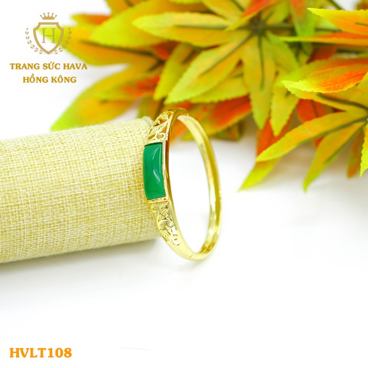 Vòng Tay, Lắc Tay Nữ Mặt Đính Đá, Titan Xi Mạ Vàng Non Cao Cấp - Trang Sức Hava Hong Kong - HVLT108