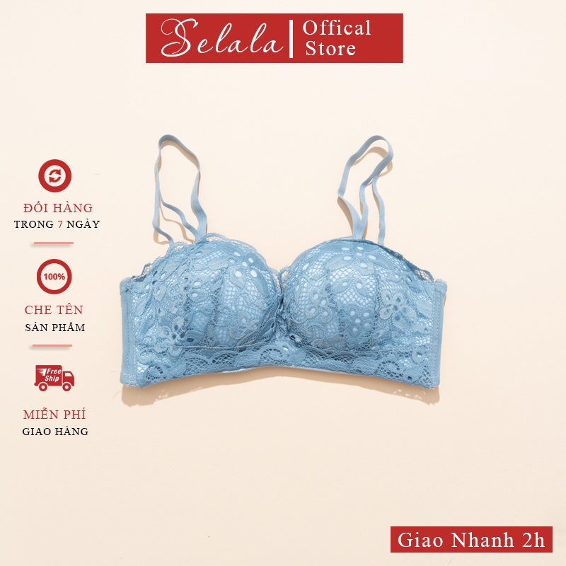 Áo Lót Ren Hoa Selala Nâng Ngực Bàn Tay 2.5cm Thông Thoáng Ko Hằn Mỡ AV19