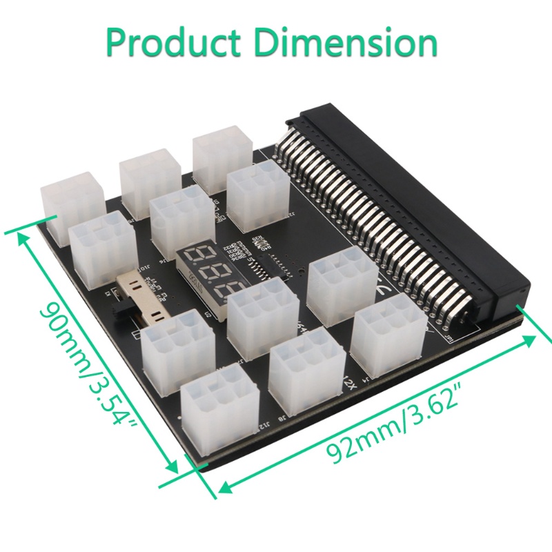 Bo Mạch Nguồn Chuyển Đổi PCI-E 6Pin 12V Cho Ethereum BTC Antminer Miner Mining Server PSU GPU