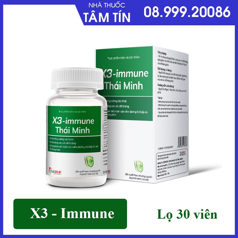 X3 - Immune Thái Minh - Lọ 30 viên