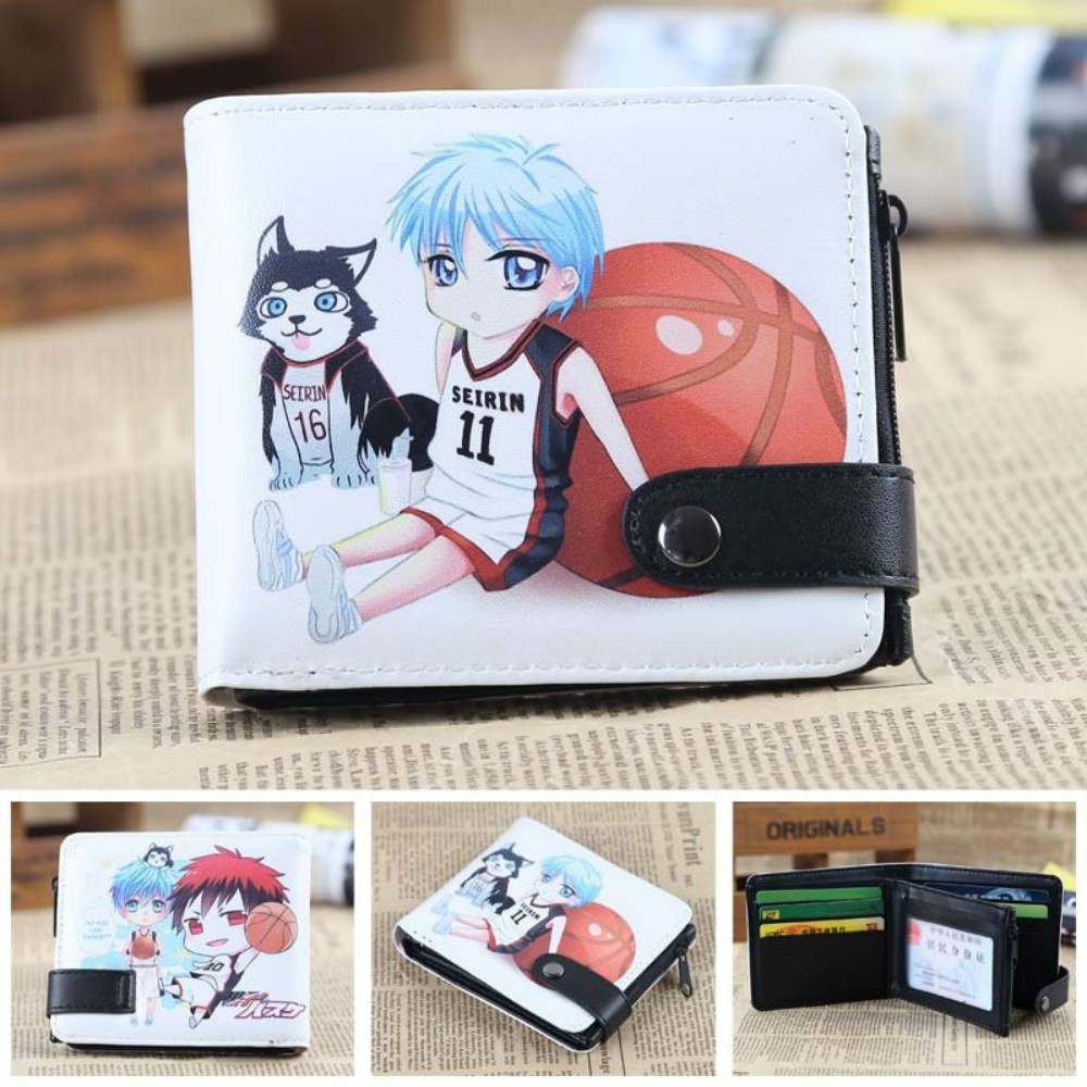 Kuroko Tetsuya Cartoon Student Short Mini Card Wallet Purse Gifts for Boys and Girls