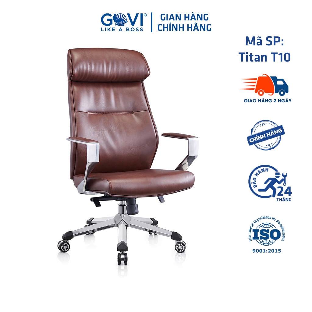 Ghế giám đốc GOVI Titan T10-N Da Pu cao cấp