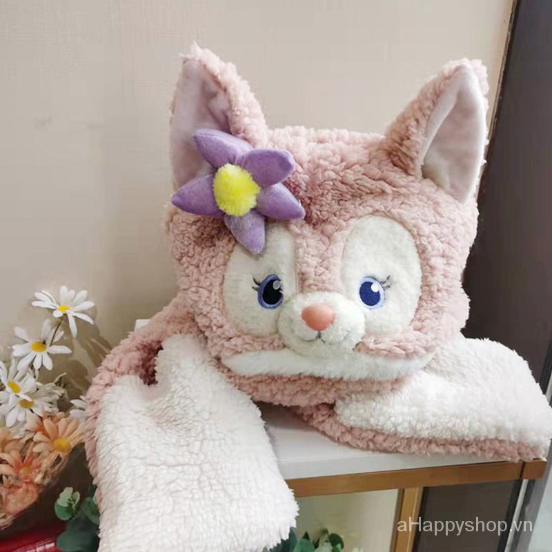 Mũ trùm đầu kiêm găng tay giữ ấm bằng nhung mềm dày dặn hình hoạt hình Disney Linna Belle dễ thương 11Month11Day After】 wfEe cho nữ