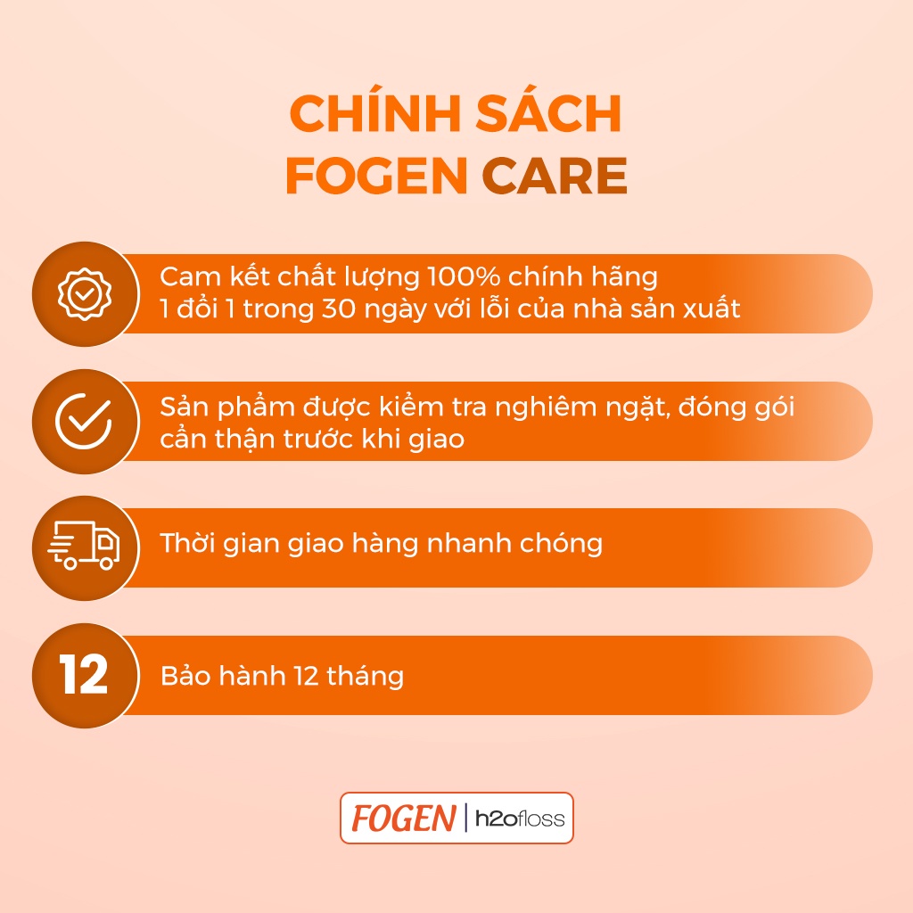 Máy tăm nước cầm tay FOGEN h2ofloss HF-6P Trắng nhập khẩu chính hãng