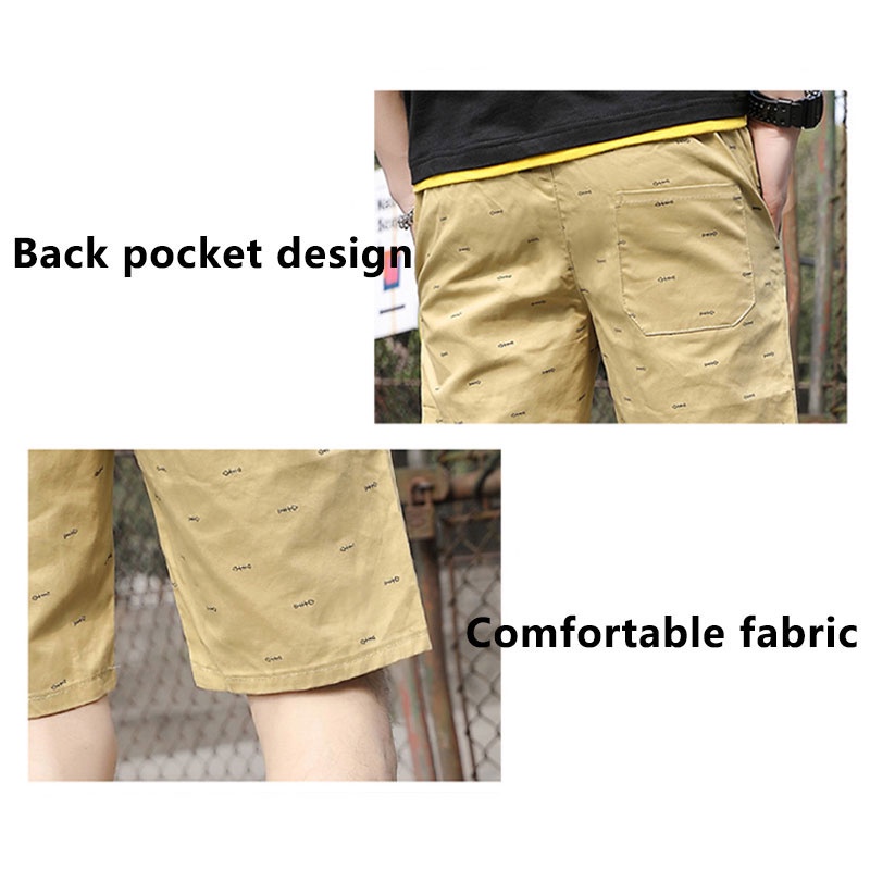 Quần Short Dây Rút 100% Cotton Co Giãn Tốt Thời Trang Mùa Hè Cho Nam Size M-5Xl