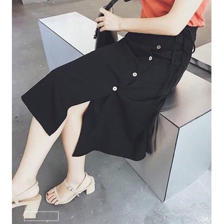 Chân váy phối nút buộc nơ cách điệu