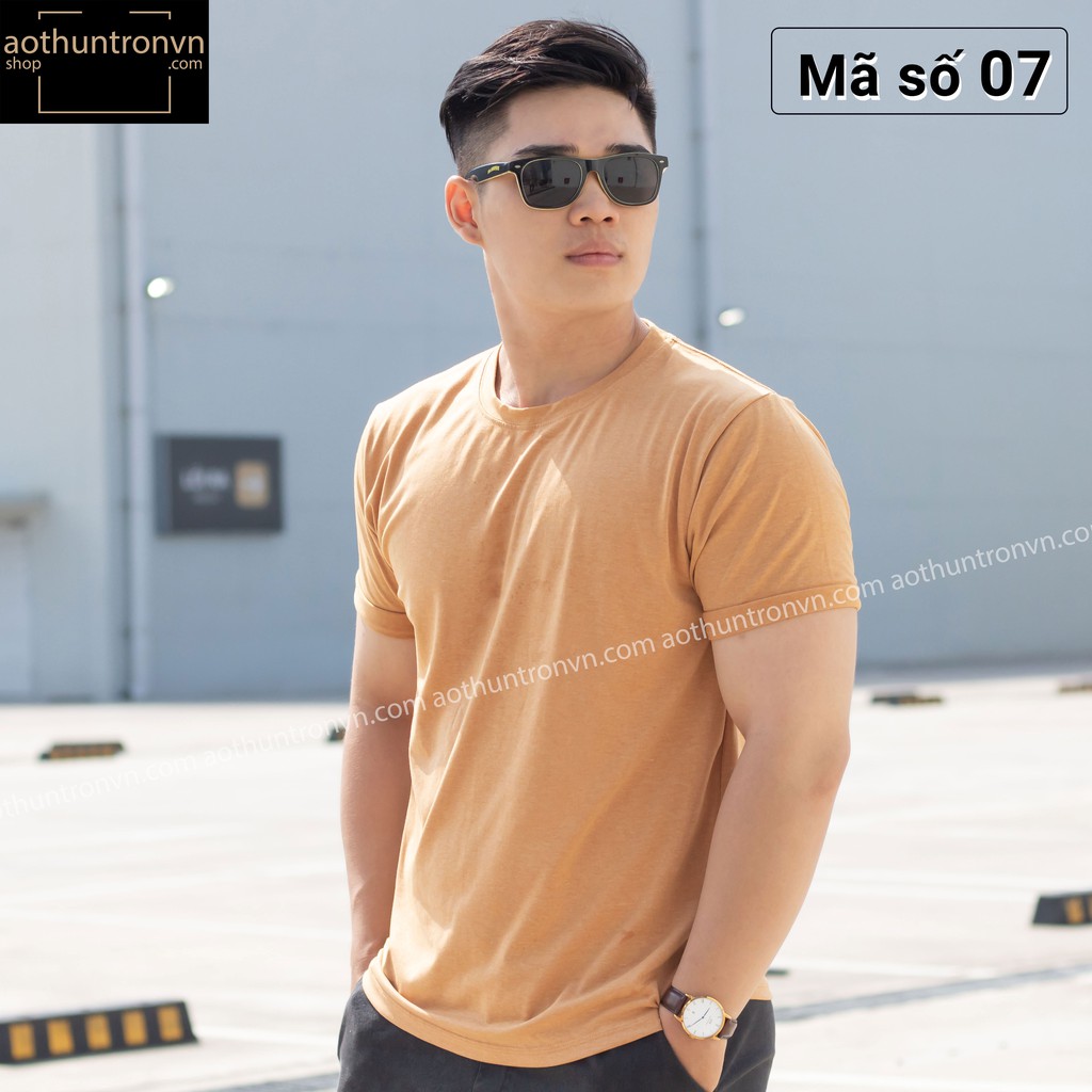 [vàng bò] Áo phông nam trơn nhiều màu cotton loại dày 4 chiều ngắn tay cổ tròn RIN STORE phom basic suông rộng