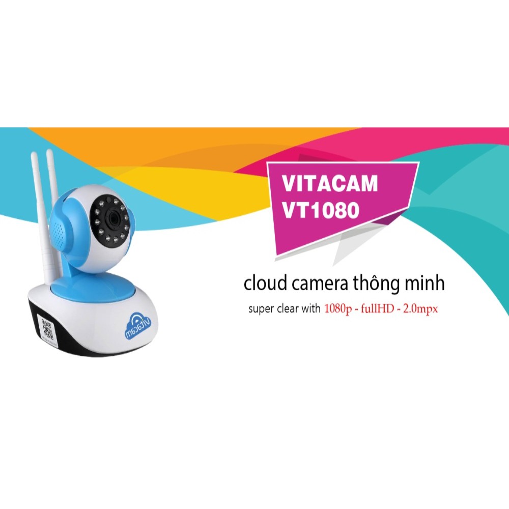 Camera không dây VITACAM VT1080 IP 2.0 HD siêu nét góc rộng tặng kèm thẻ nhớ 32GB