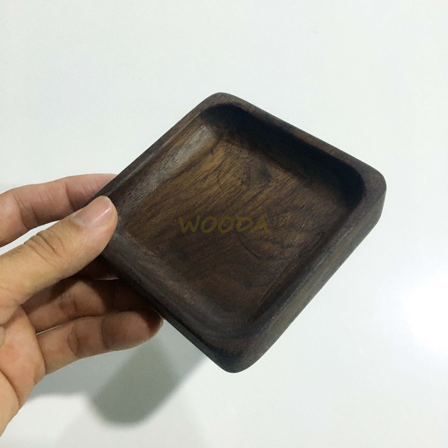 Khay gỗ walnut nguyên khối nhỏ