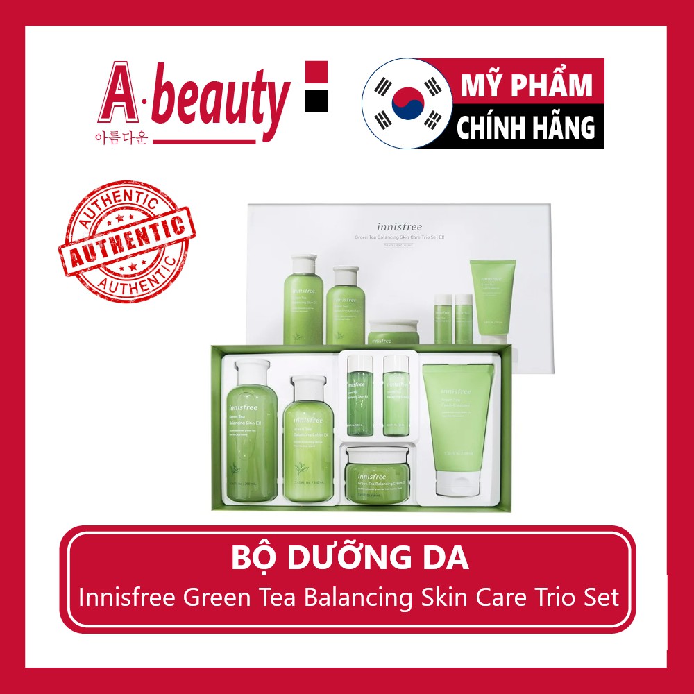 Bộ Dưỡng da trà Xanh Innisfree Green Tea balancing skin 6 món