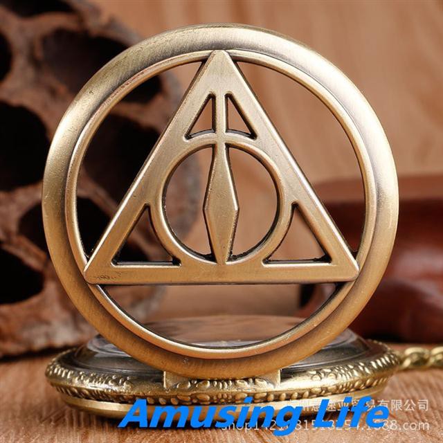 Quartz Pocket Watch Mới Retro Harry Potter Và Bảo Bối Tử Thần Vàng Chân Thạch Anh Lớn Đồng Hồ Bỏ Túi Nhà Máy Sản Xuất Tr