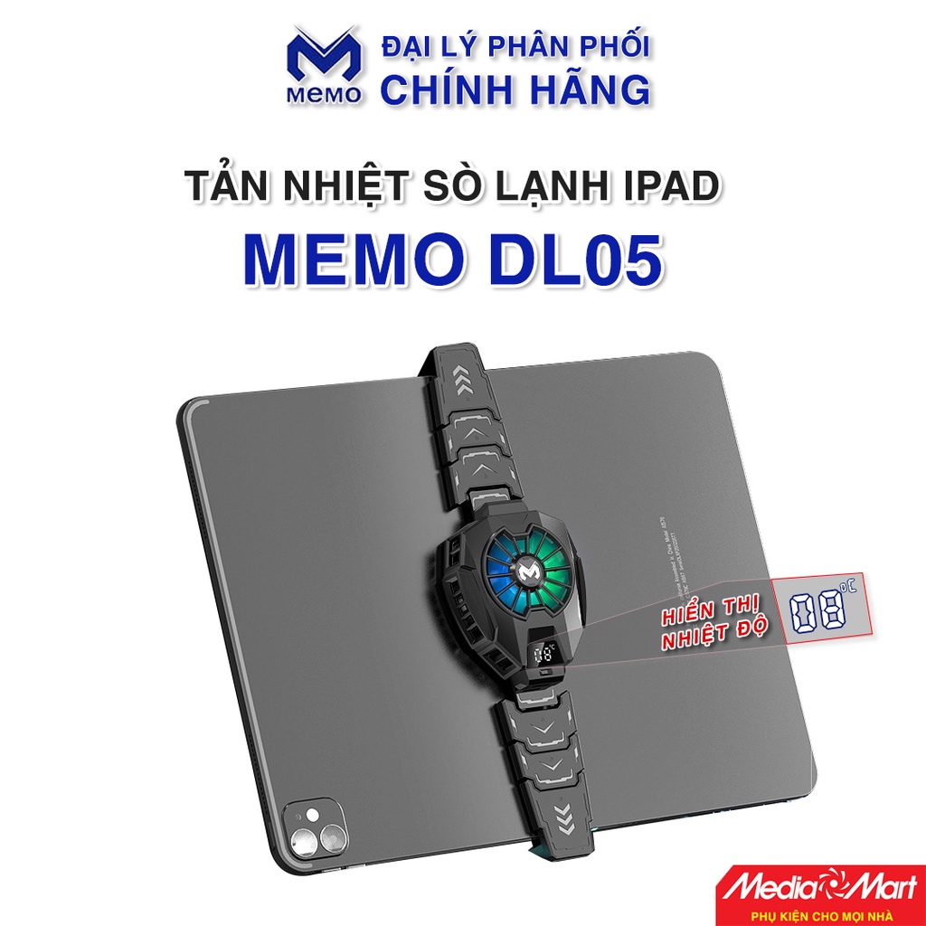 Tản nhiệt máy tính bảng Memo DL05 sò lạnh siêu mát màn hình hiển thị nhiệt độ