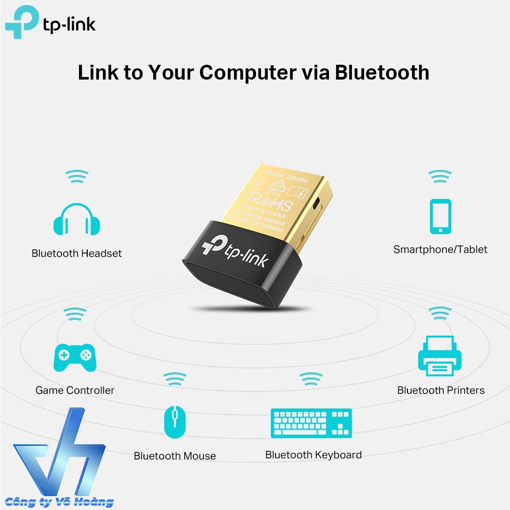 USB Bluetooth 4.0 TP-Link UB400 dùng cho máy tính (Đen)