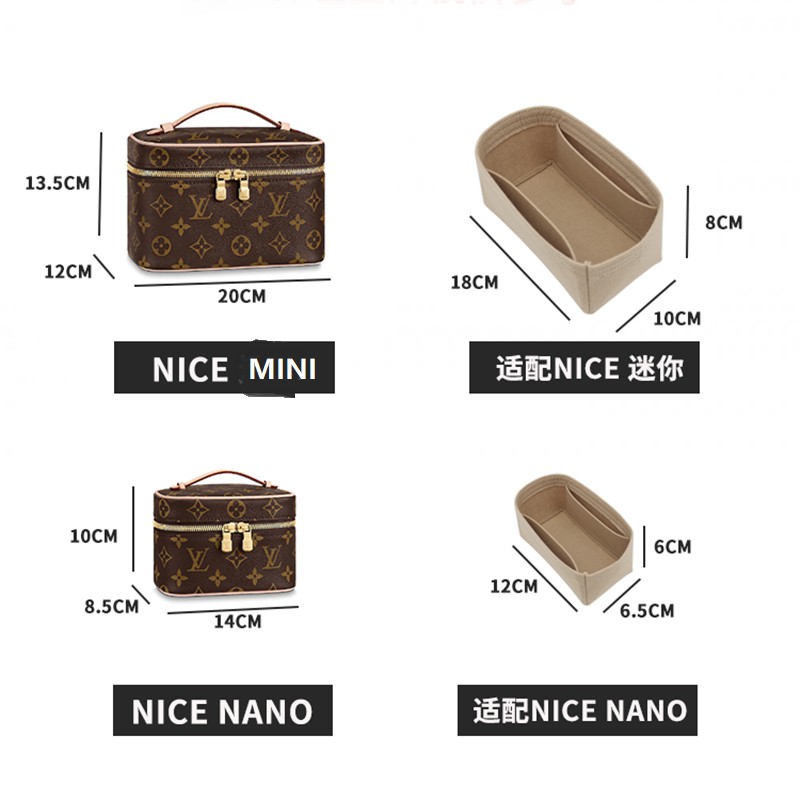 Túi mật Trọn gói Túi xách Áp dụng cho lv nice nano mini BB Lót túi