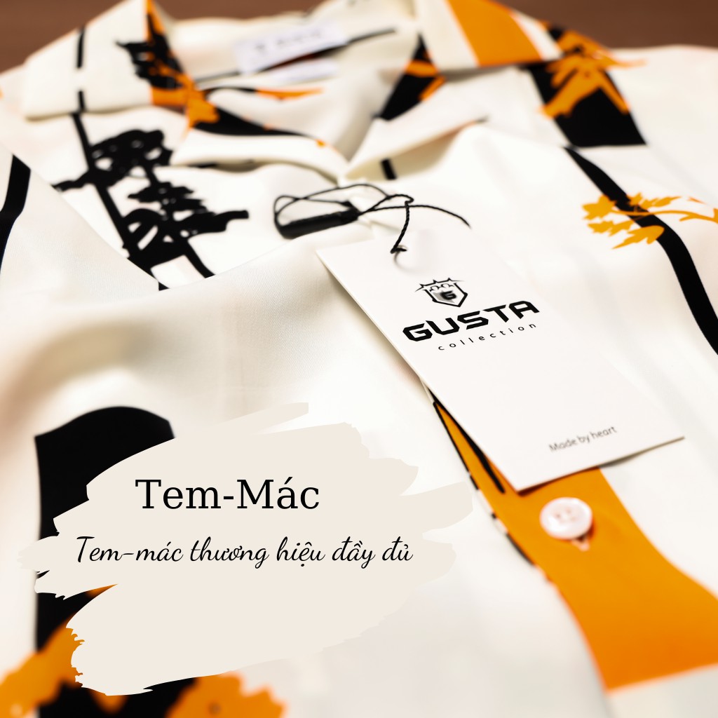 Áo Sơ Mi Nam Ngắn Tay Họa Tiết Cổ Vest Không Nhăn Chất Lụa Siêu Mát ,Áo Somi Nam Hàng Cao Cấp - SMGS01 - GUSTA | BigBuy360 - bigbuy360.vn