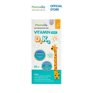 Thực phẩm bảo vệ sức khỏe Pharmacity Vitamin D3 K2 dạng xịtHộp 1 chai 25ml