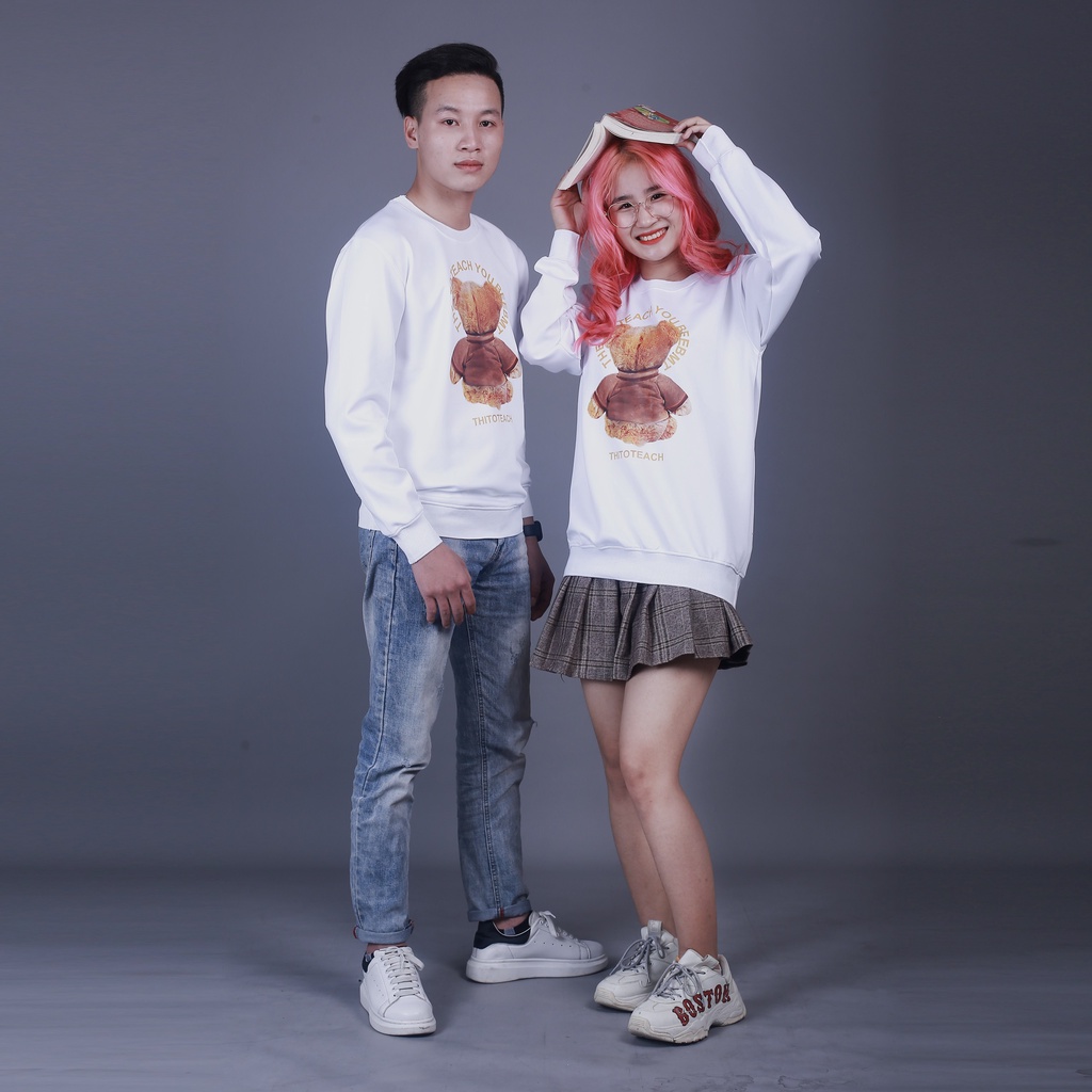 Áo Nỉ Nam - Áo Thu Đông Nam Dài Tay In 3D Hình Teddy Chất Liệu Poly Mềm Mịn - MÃ TD46