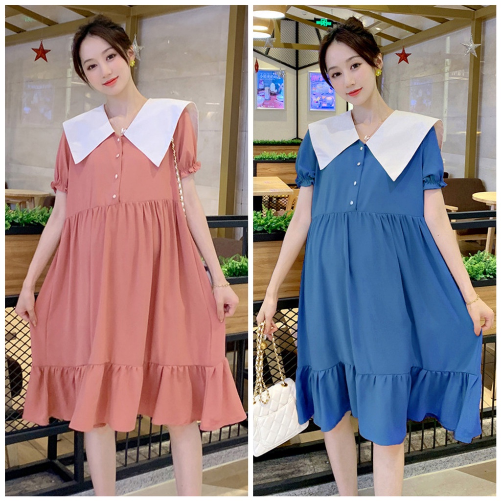 Đầm bầu babydoll 3 tầng xinh yêu dễ diện đi làm; đi chơi; đi cafe; check in đến hết thai kỳ, ONESIZE đến 70kg