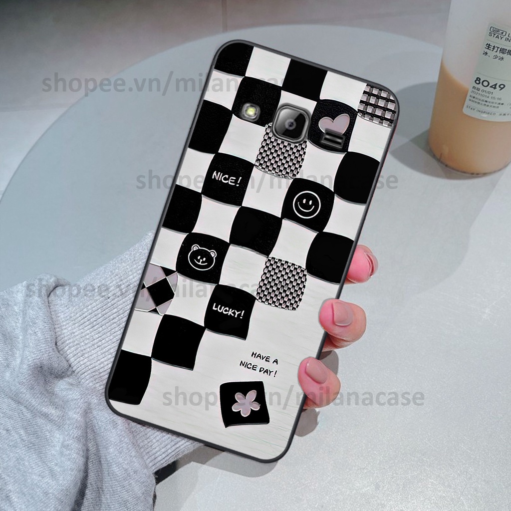 Ốp Samsung J310 / J3 2016 in hình caro trái tim siêu đẹp, siêu nét đầy phong cách cá tính