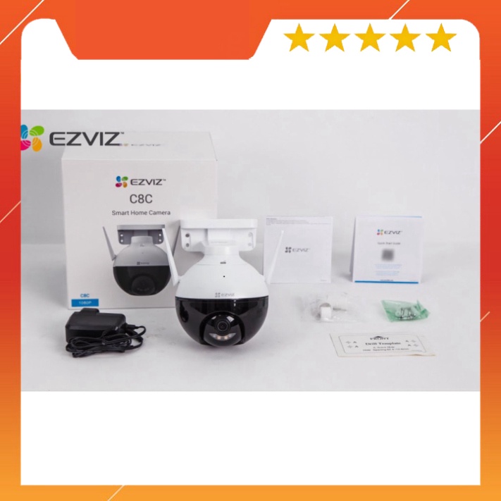 Camera ngoài trời wifi EZVIZ C8C Full HD 1080P xoay 360 độ Tích hợp AI -Có màu ban đêm , ezviz c6n