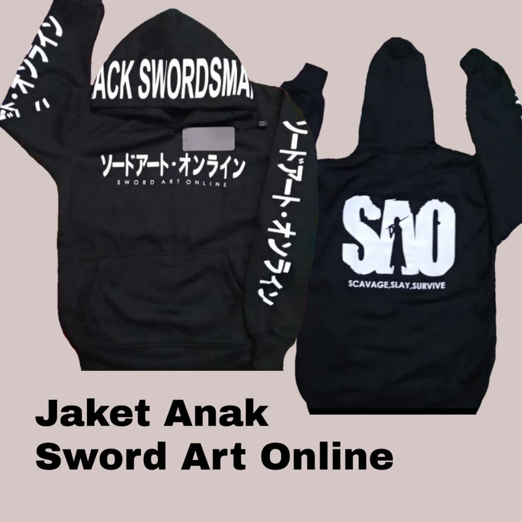 Áo Khoác Hoodie In Hình Anime Sword Art Online Thời Trang Cho Bé