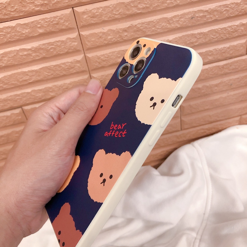 Ốp lưng iphone Bear Nhám Viền Màu 6/6plus/6s/6splus/7/7plus/8/8plus/x/xr/xs/11/12/pro/max/plus/promax [Tomax Shop]