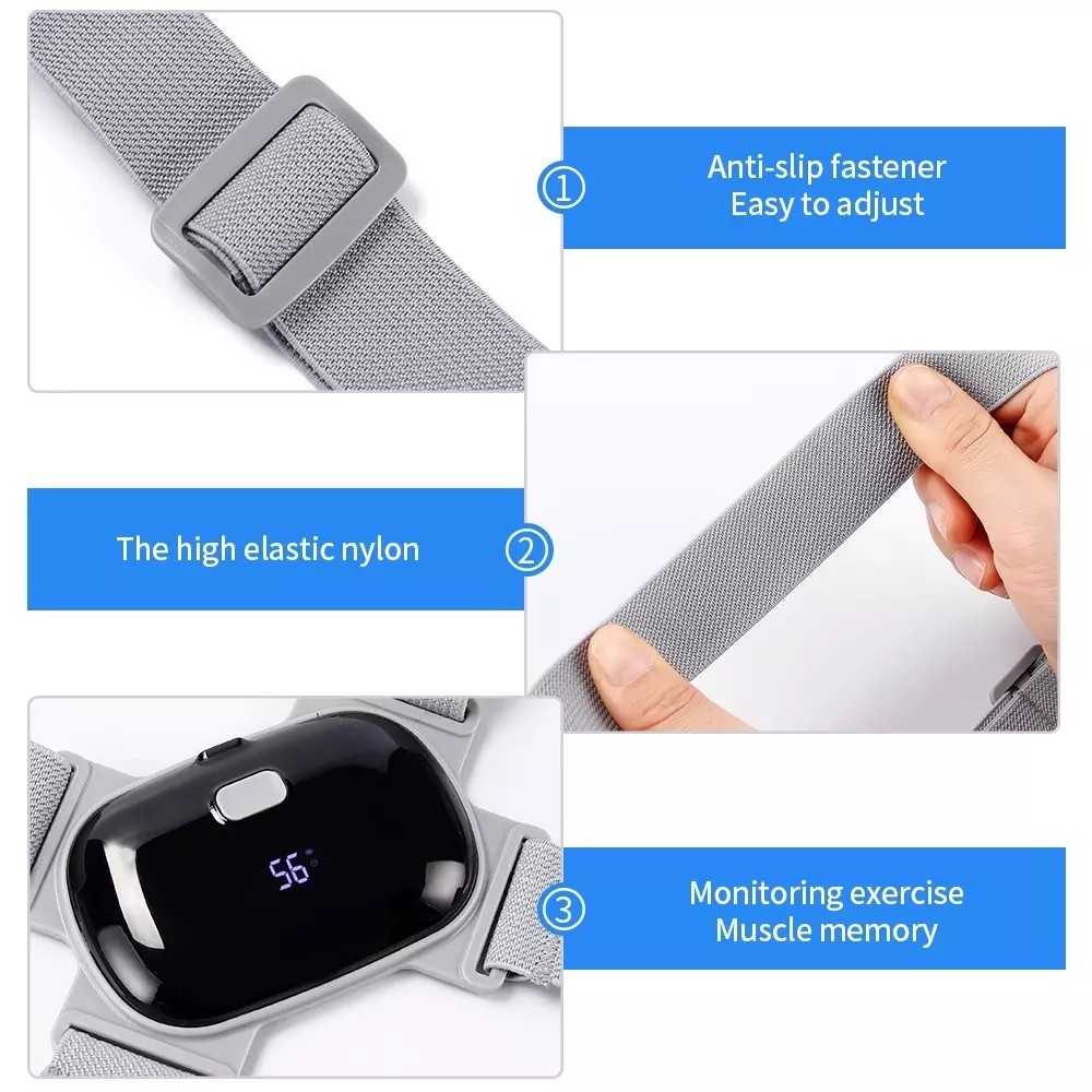 [Hàng loại 1-Freeship] Đai chống gù lưng Nhật Bản cao cấp màn LCD hiện đại, cảm biến rung thông minh cho trẻ em