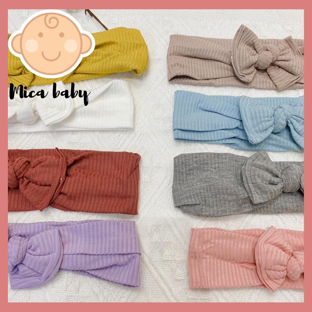 Băng đô thun gân co dãn đính nơ đáng yêu cho bé Mica Baby BD41