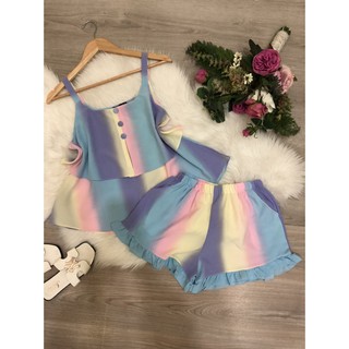 Đồ bộ 2 dây vải lụa mặc nhà