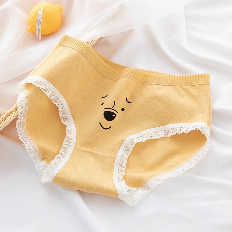Quần lót cotton hình gấu cute 616 nội y xanh chất đẹp