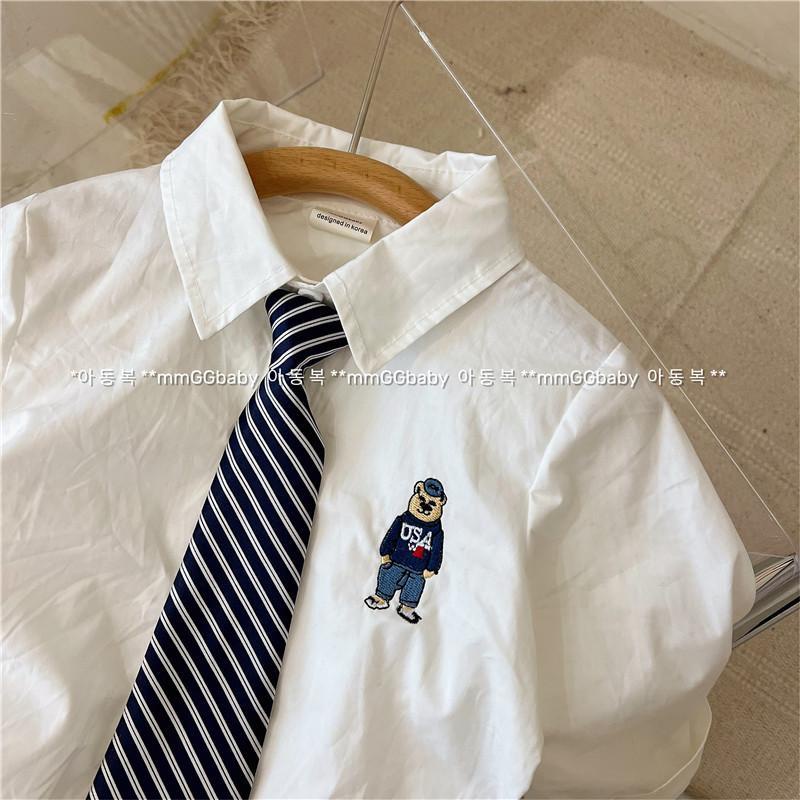 Áo Sơ Mi Trắng Thêu Họa Tiết Thời Trang Mùa Xuân Mới Cho Bé Trai Và Gái